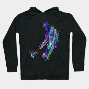 Field Hockey Player Watercolor Hoodie